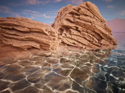 Water and Sand  55 Assets Low-poly 3D model