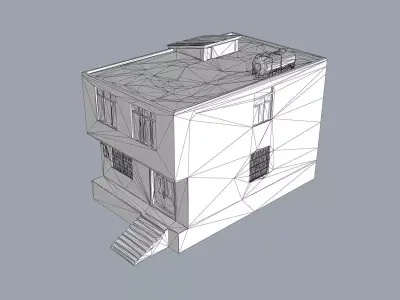 Rural Chinese Residential House Low-poly 3D model