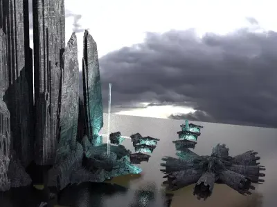 Halo Inspired Mountain Skyline 3 Kit bash 3D model