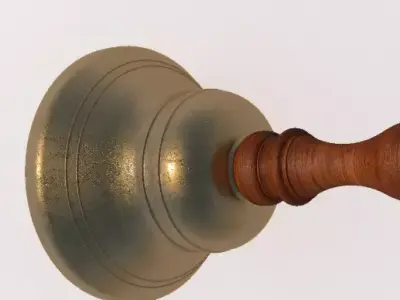 D Hand Bell Brass 2 3D model