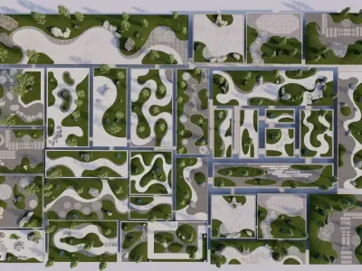 pack park-public park-pack Landscape 3D model