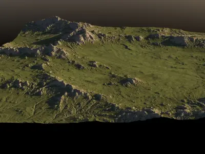 Realistic Green Rocky Mountains  3D model