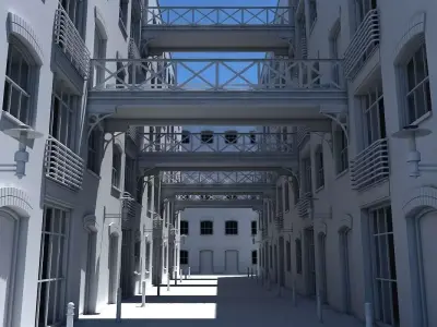 3D Building Alleyway 3D model