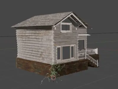 House with rope Free low-poly 3D model