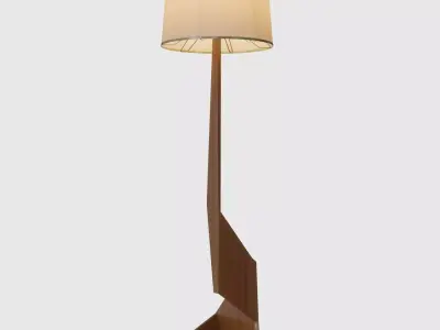 Teak Zig Zag Lamp 3D model