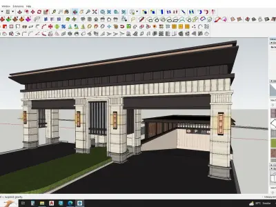 Art deco gate house 3d model 3D model