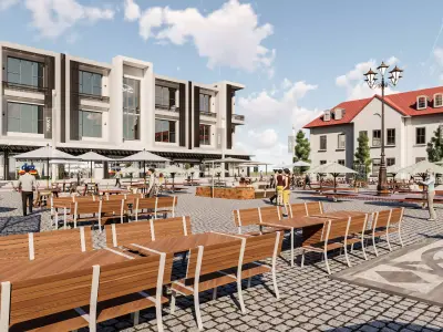 Appartment building redesign amusement park 3D model