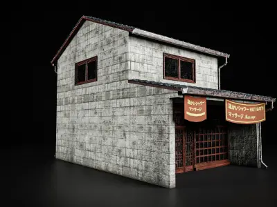 JAPANESE BUILDING 002 Low-poly 3D model