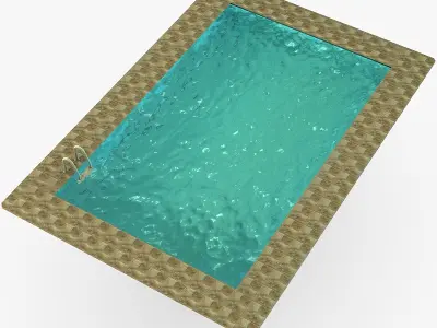 Low poly swimming pool Low-poly 3D model