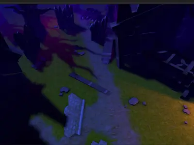 Casual Tiny Environment - Dark Forest Low-poly 3D model