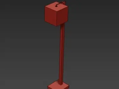 HANGING GLASS SHADE BRASS FINISH TABLE LAMP 3D model