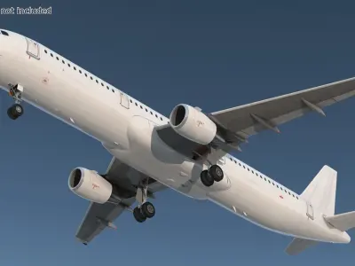  Airbus A321 with Interior and Doors Rigged for Maya 