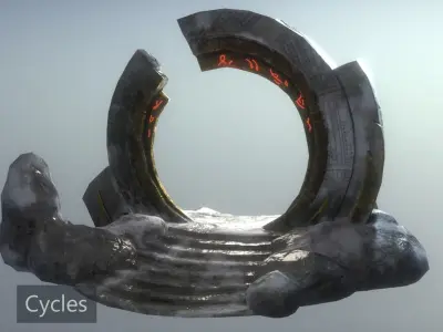 Winter Portal Low-poly 3D model