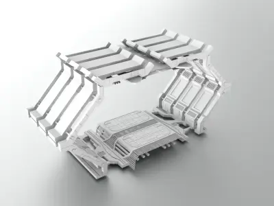 Sci-Fi modular hallway piece 3D model