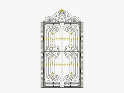 Gate-5 ornate iron gate 3D model
