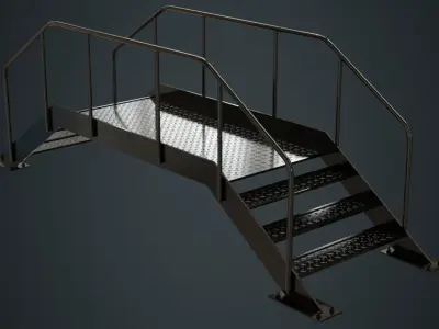 Stair 2A Low-poly 3D model