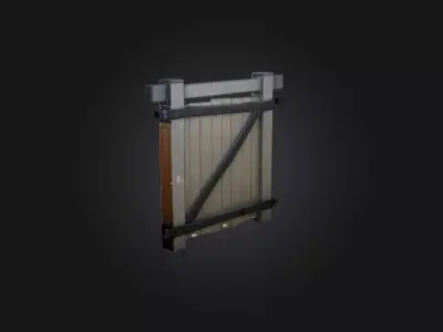 Barricade Door Low-poly 3D model