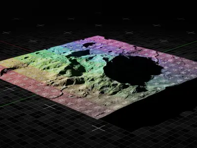 Moon Mountains 1 with 8K Textures 3D model