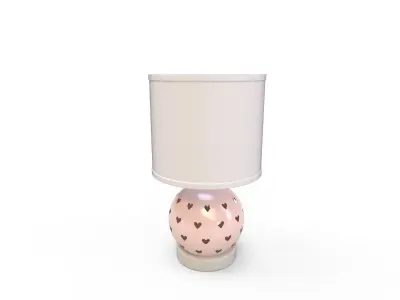 Blush Ceramic Heart Cut Out Way Table Lamp 3D model