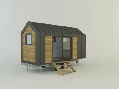 tiny house camping caravan 3D model