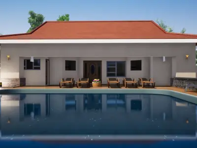 Swimming Pool House 3D model