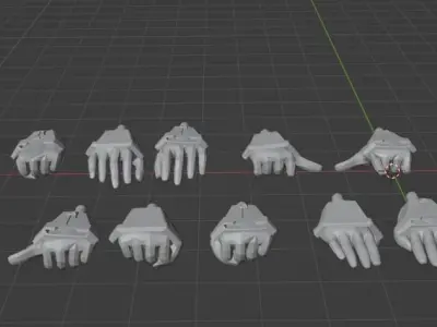 Star Wars posed hands Collection for 6in scale 3D model