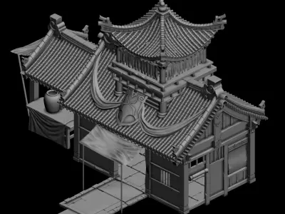 Game City - Building - Armor Shop 2702 3D model