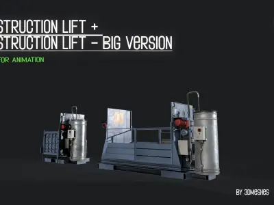 Construction Lift and Construction Lift BIG Version  Low-poly 3D model