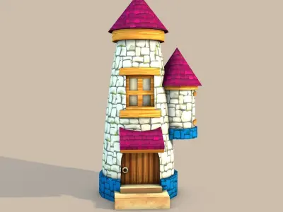 Cartoon Fantasy House 1 Low-poly 3D model
