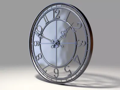 Modern Glass Tower Clock 3D model