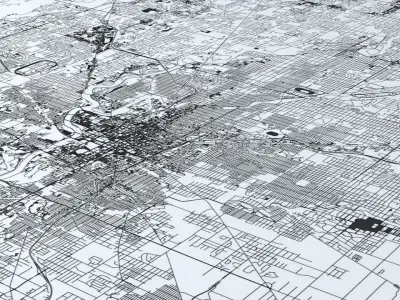 Indianapolis Road Network and Streets 3D model
