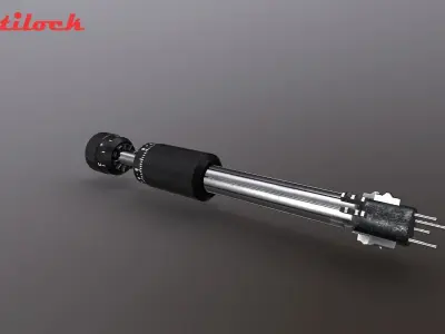 Multilock Key with Keyframeanimation Low-poly 3D model