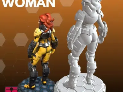 Bionic Woman STL Futuristic Armor 3D Model 3D print model