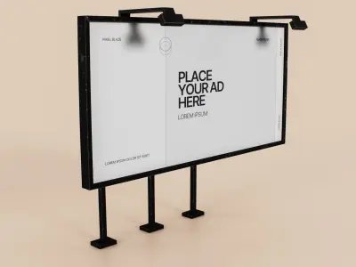 Advertising Billboard Panel Type C Low-poly 3D model