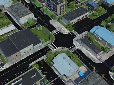 Industrial Zone Low-poly 3D model
