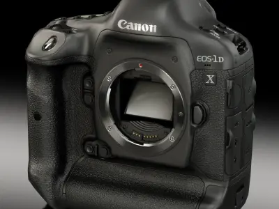 Canon EOS-1D X DSLR camera Low-poly 3D model