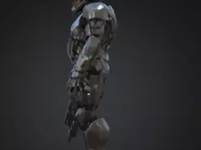 Futuristic Sci Fi Combat Exosuit High Detail 3D Character Model 3D model