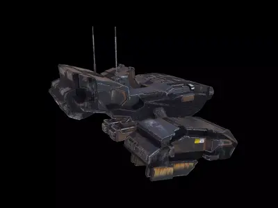 SciFi Spaceship  Low-poly 3D model