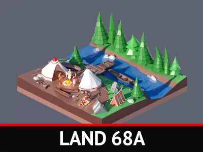 land 68A Low-poly 3D model