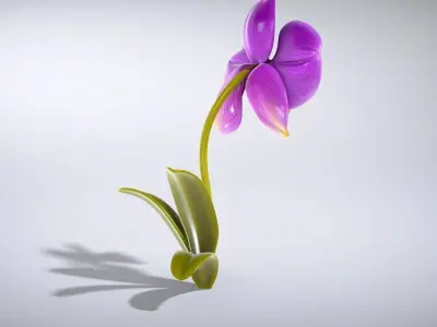 Elegant Purple Orchid model pack Low-poly 3D model
