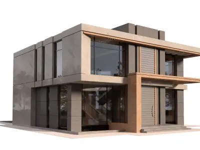 Villa With Pool and Waterfall  3D model