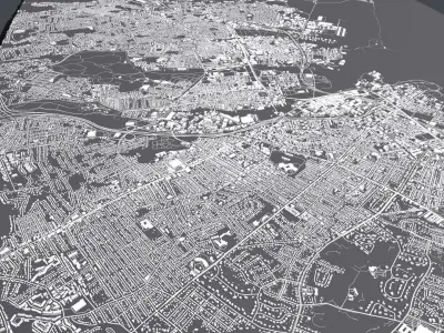 Cityscape Bridgeport Connecticut USA  3D model