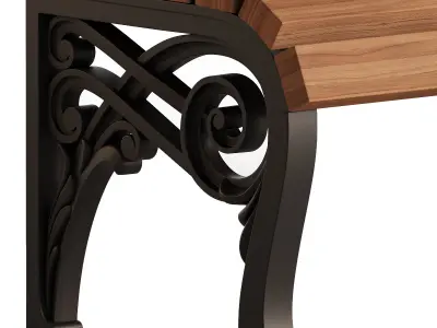 BERTA BENCH Low-poly 3D model