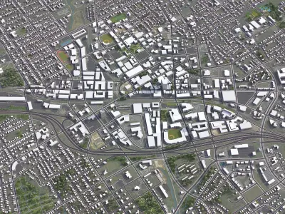 Durham - 3D City Model Low-poly 3D model