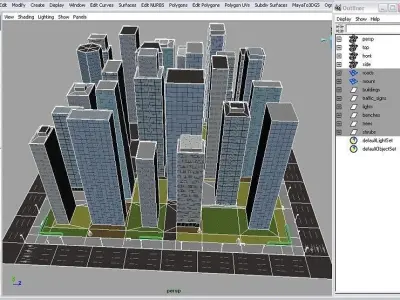 City Block Low-poly 3D model order
