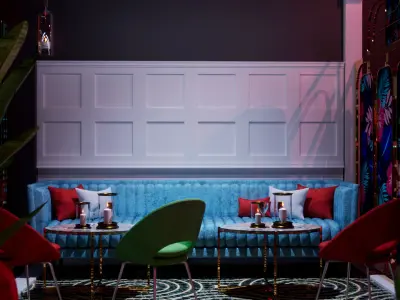 The Bar with lighting 3D model