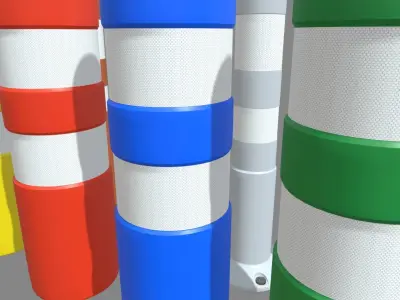 Bollards Pack Low-poly 3D model