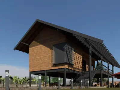 Tropical cafe 3D model