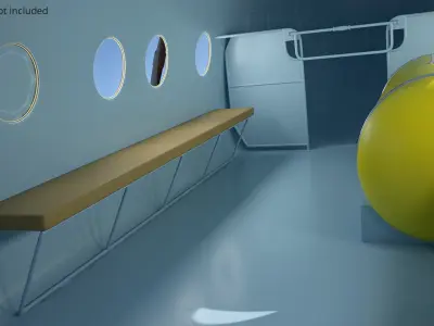  Multirole Support Helicopter Orange Rigged for Cinema 4D 