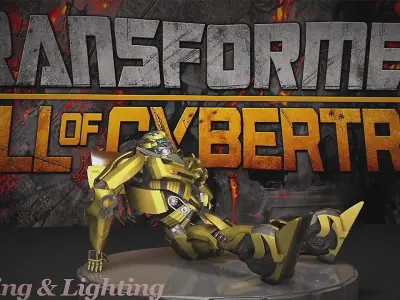 Bumblebee robot Low-poly 3D model